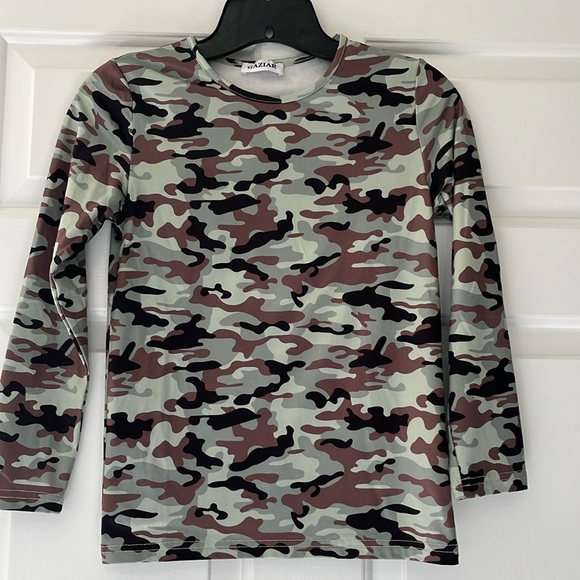Boys Long Sleeve Camouflage Thermal Shirt - Picture 1 of 7